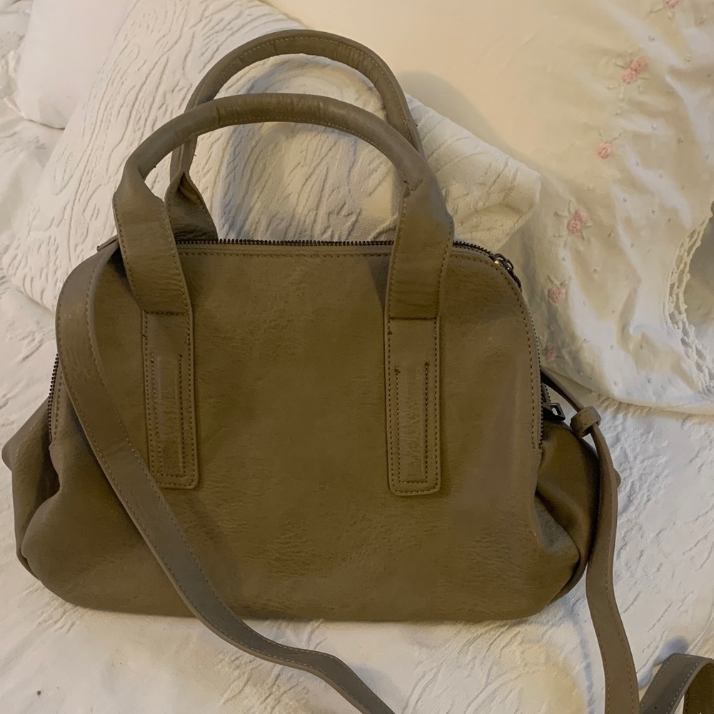 Leather Taupe Handbag/shoulder bag